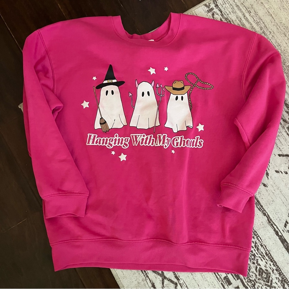 Juniors Halloween “hanging with my ghouls” sweater size xl